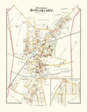 Vintage Map of Sellersville, Pennsylvania 1891