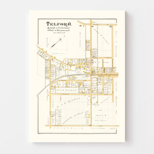 Vintage Map of Telford, Pennsylvania 1891