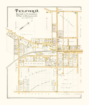 Vintage Map of Telford, Pennsylvania 1891