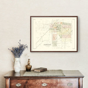 Vintage Map of Washington, Illinois 1891