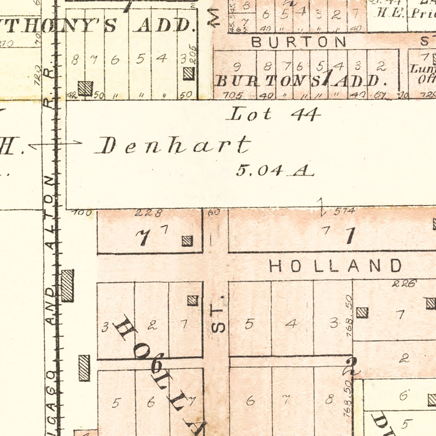 Vintage Map of Washington, Illinois 1891