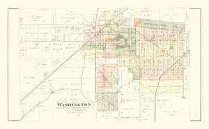 Vintage Map of Washington, Illinois 1891