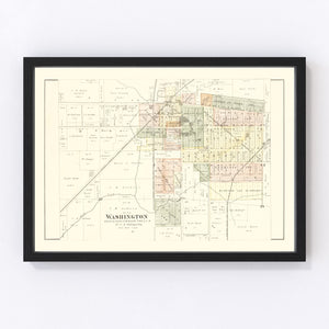 Vintage Map of Washington, Illinois 1891