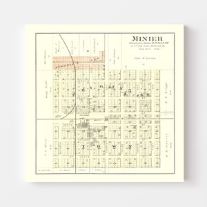 Vintage Map of Minier, Illinois 1891
