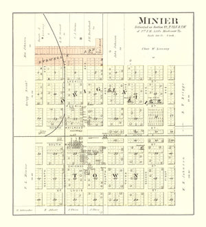 Vintage Map of Minier, Illinois 1891