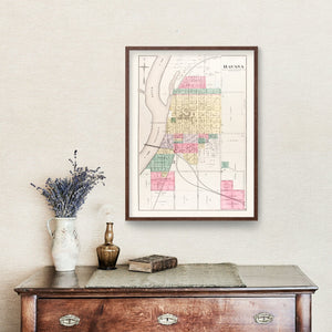 Vintage Map of Havana, Illinois 1891