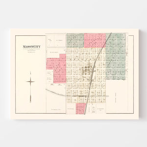 Vintage Map of Mason, Illinois 1891