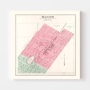Vintage Map of Manito, Illinois 1891
