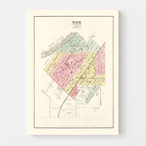 Vintage Map of Bath, Illinois 1891