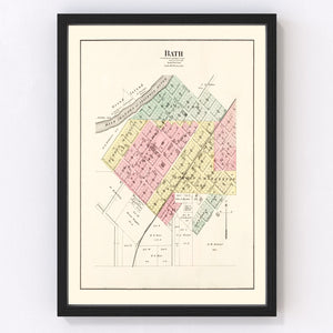 Vintage Map of Bath, Illinois 1891