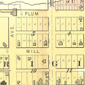 Vintage Map of Fredericksburg, Iowa 1892
