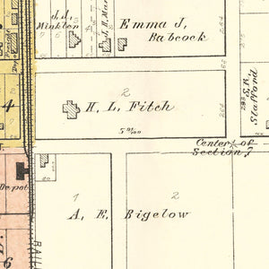 Vintage Map of New Hampton, Iowa 1892