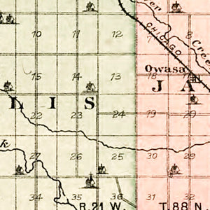 Vintage Map of Hardin County, Iowa 1892