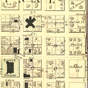 Vintage Map of Eldora, Iowa 1892