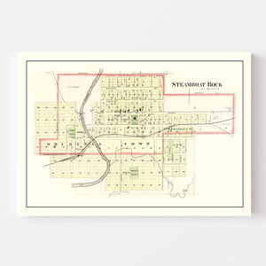 Vintage Map of Steamboat Rock, Iowa 1892