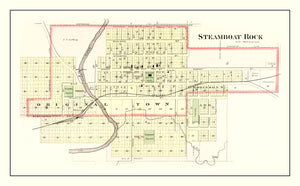 Vintage Map of Steamboat Rock, Iowa 1892
