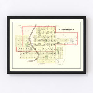 Vintage Map of Steamboat Rock, Iowa 1892