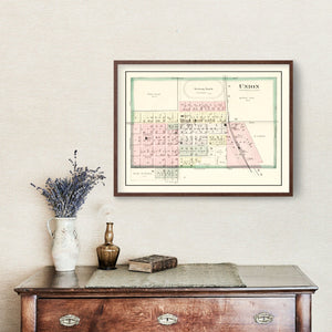 Vintage Map of Union, Iowa 1892