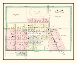 Vintage Map of Union, Iowa 1892
