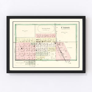 Vintage Map of Union, Iowa 1892