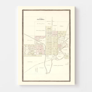 Vintage Map of Paulding, Ohio 1892