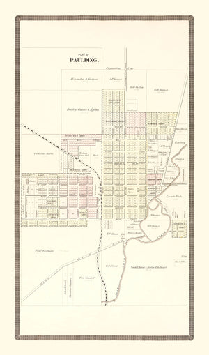 Vintage Map of Paulding, Ohio 1892