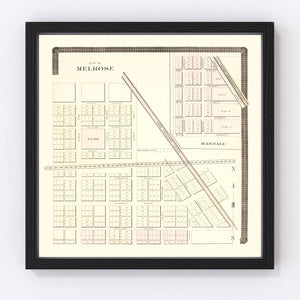 Vintage Map of Melrose, Ohio 1892