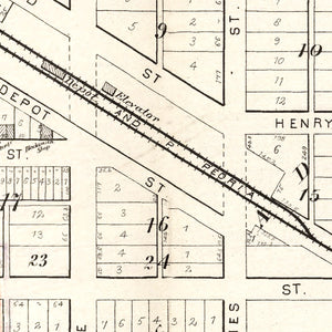Vintage Map of Cambridge, Illinois 1893