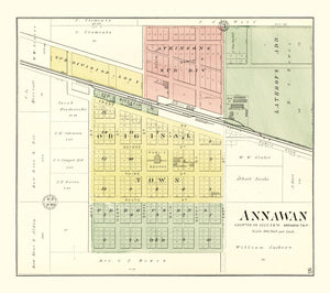 Vintage Map of Annawan, Illinois 1893