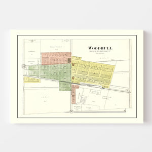 Vintage Map of Woodhull, Illinois 1893