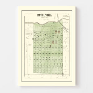 Vintage Map of Bishop Hill, Illinois 1893
