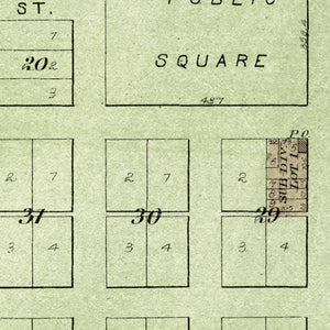 Vintage Map of Bishop Hill, Illinois 1893