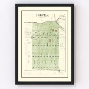 Vintage Map of Bishop Hill, Illinois 1893