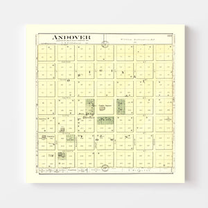 Vintage Map of Andover, Illinois 1893