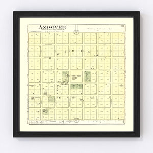 Vintage Map of Andover, Illinois 1893