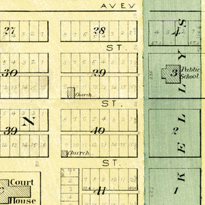 Vintage Map of Tuscola, Illinois 1893