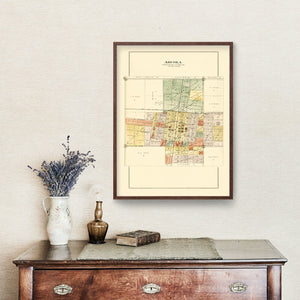 Vintage Map of Arcola, Illinois 1893