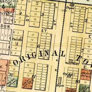 Vintage Map of Arcola, Illinois 1893