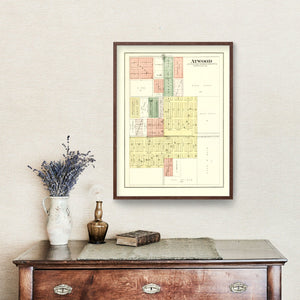 Vintage Map of Atwood, Illinois 1893