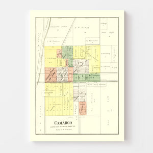 Vintage Map of Camargo, Illinois 1893