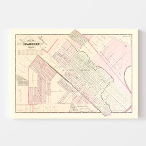 Vintage Map of Dearborn, Michigan 1893