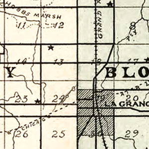 Vintage Map of Lagrange County, Indiana 1893