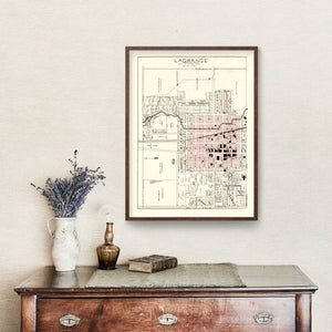Vintage Map of LaGrange, Indiana 1893