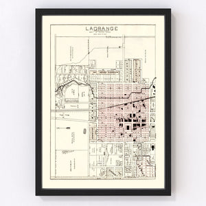 Vintage Map of LaGrange, Indiana 1893