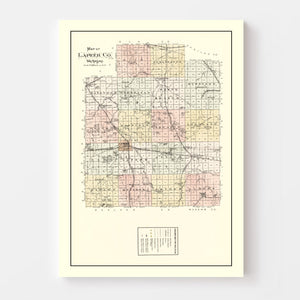 Vintage Map of Lapeer County, Michigan 1893