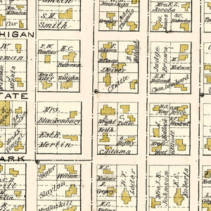 Vintage Map of Lapeer, Michigan 1893