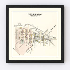 Vintage Map of Columbiaville, Michigan 1893