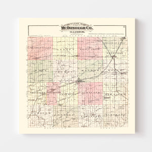 Vintage Map of McDonough County, Illinois 1893