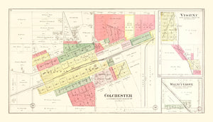 Vintage Map of Colchester, Illinois 1893