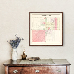 Vintage Map of Prairie City, Illinois 1893